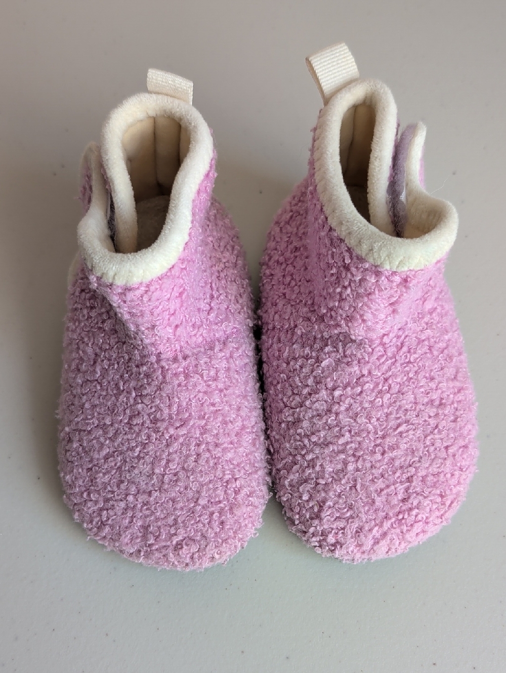 Plush Pink Fuzzy Baby Booties